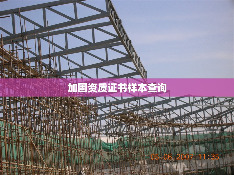 加固資質(zhì)證書樣本查詢 行業(yè)新聞 第1張