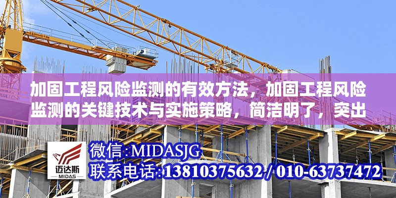 加固工程風(fēng)險(xiǎn)監(jiān)測(cè)的有效方法，加固工程風(fēng)險(xiǎn)監(jiān)測(cè)的關(guān)鍵技術(shù)與實(shí)施策略，簡(jiǎn)潔明了，突出了加固工程風(fēng)險(xiǎn)監(jiān)測(cè)的核心內(nèi)容，同時(shí)涵蓋了方法和策略，具有吸引力和專業(yè)性。加固工程風(fēng)險(xiǎn)監(jiān)測(cè)的關(guān)鍵技術(shù)與實(shí)施策略