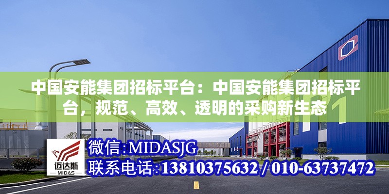 中國安能集團招標平臺：中國安能集團招標平臺，規(guī)范、高效、透明的采購新生態(tài)