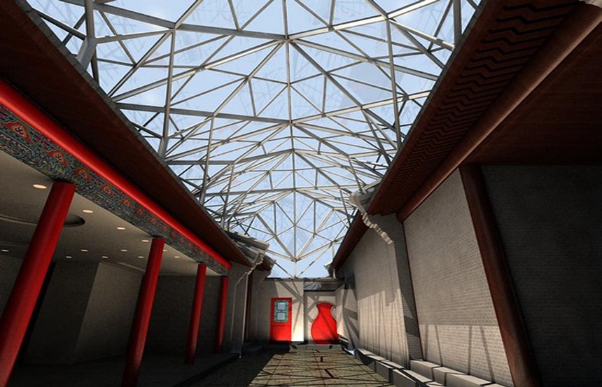 四合院網(wǎng)架封閉