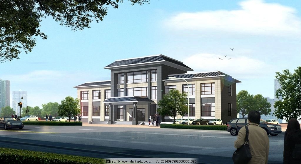 二層商業(yè)建筑效果圖片