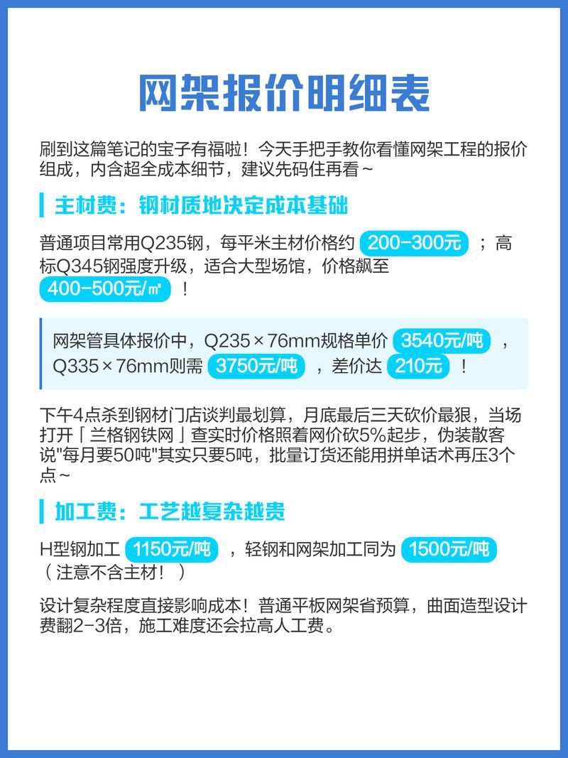 網(wǎng)架多少錢（網(wǎng)架多少錢共調(diào)用2個(gè)工具）